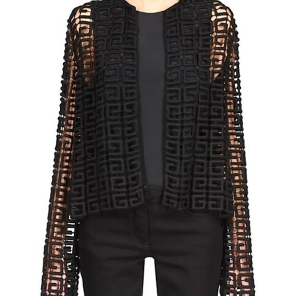 Givenchy 4G Guipure Lace Black Top - Picture 1 of 6